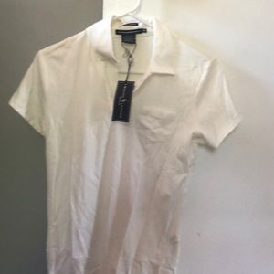 White golf shirt